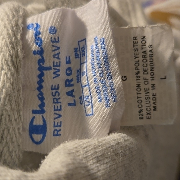 Champion RW Fleece Old English Pull Over Hoodie (L) - Picture 4 of 5